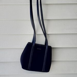 NINE WEST NYLON SOFTSHELL NYLON BLACK LIGHT HANDBAG PURSE, LONG SHOULDER…